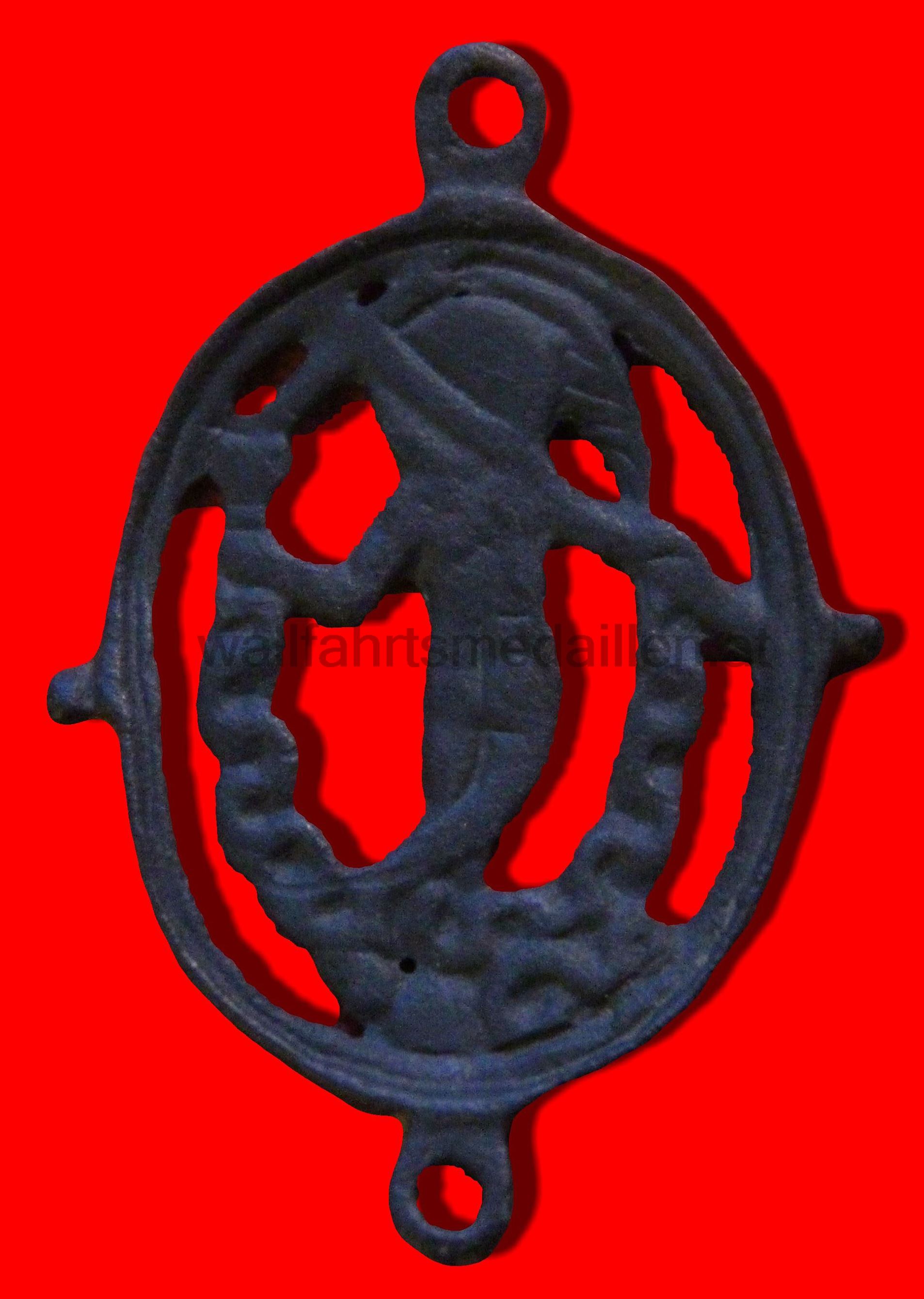 Figurale Medaille gefertigt als Rosenkranz - Verbindungsmedaille